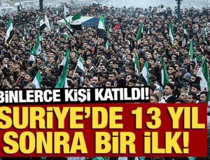 Suriye’de 13 yıl sonra “devrim” ve “direniş” marşlarıyla kutlama